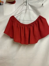 Wilfred Aritzia Small Bardot Tube Top Strapless Crop Chiffon Bandeau Boho Red