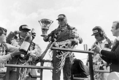 Silverstone The Grand Prix winner Britain s James Hunt 1970s OLD PHOTO
