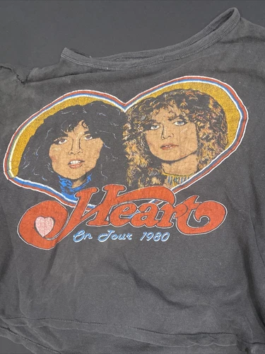 Black Market Heart Concert T-Shirt Tour - Size 1980s vintage concert t-shirt, vintage, size M, single stitch, B+ condition
