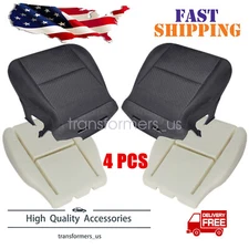 For 2007-2014 Chevy Silverado Front Bottom Cloth Seat Cover Foam Cushion Black