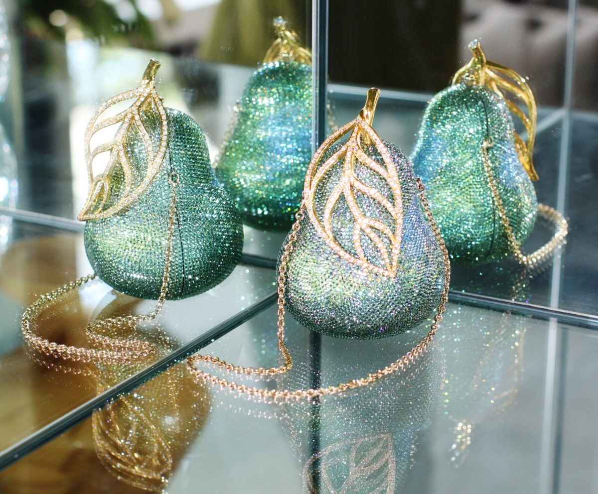 アクセサリー Kumari Judith Leiber Forelle Pear Evening Bag Clutch Swarovski Crystal