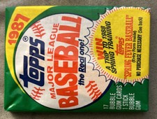 1987 Topps Baseball Wax Pack Paul Molitor Brewers (Top) Eric Davis Reds (Back)