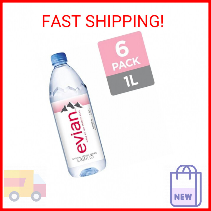 evian Natural Spring Water, PH Balanced with Natural Electrolytes, 33