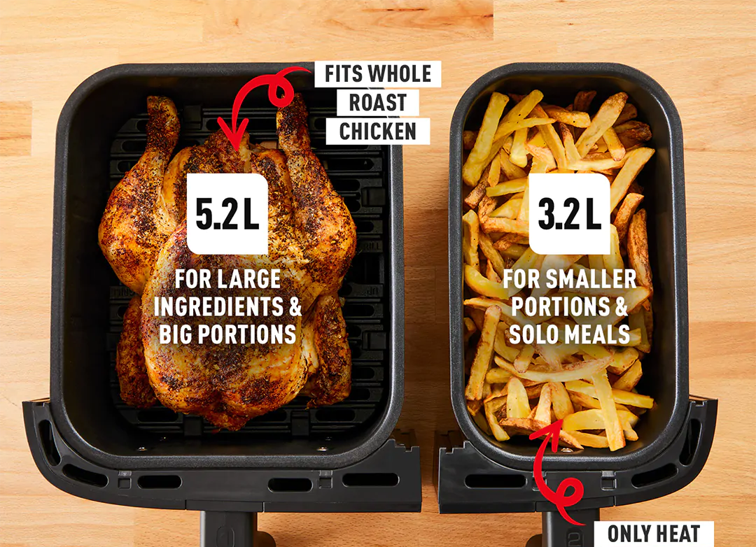 Tefal EY905B40 Dual Zone Air Fryer & Grill Easy Fry Healthy Cooking 8.3L Coal 3045380023925 eBay