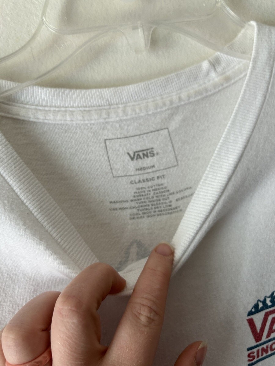 Vans Long Sleeve M White Retro 90s T Shirt | eBay