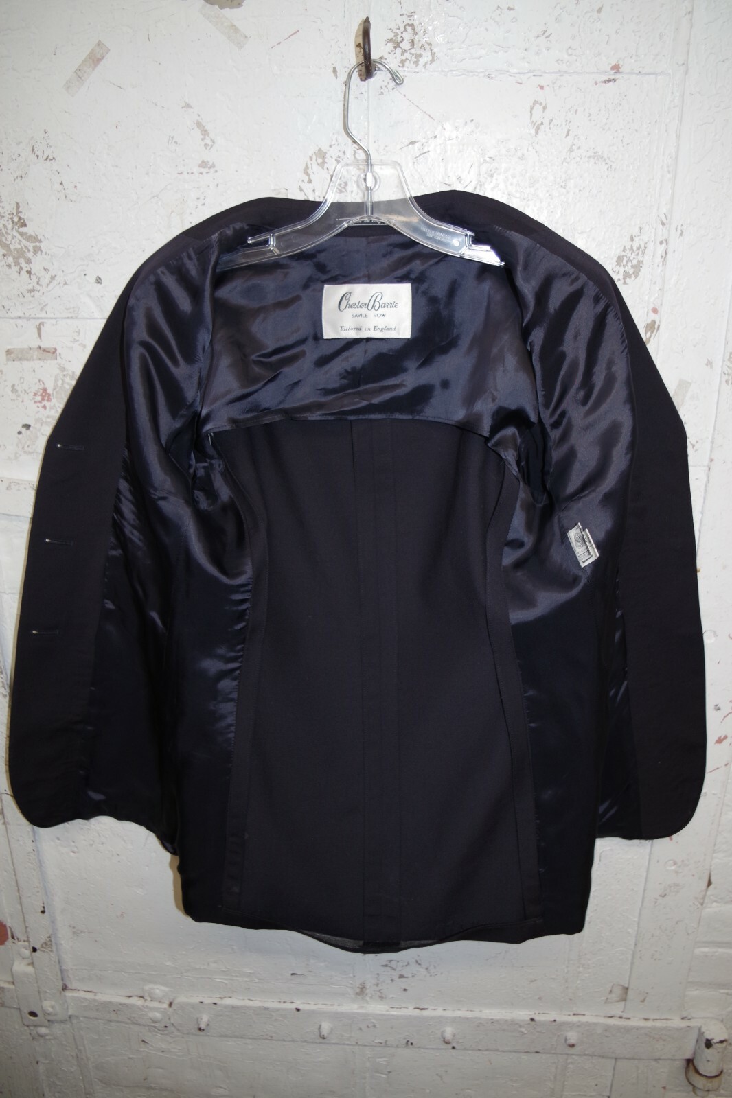 FILA Giacca blazer C13 CHESTER BARRIE Savile Row blu navy pura lana 4 made in England