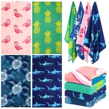 BEACH TOWEL Oversized Thin Towels Soft Blanket for Women Men 4 Pack GENOVEGA