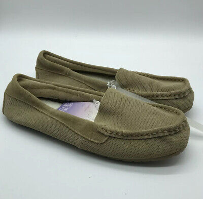 Stars Above Womens Gemma Moccasin Slippers Tan Genuine Suede Size 10 ...
