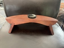 Japanese Style, Teak Flower Frog Vintage 11 X 3.5 X 3.5