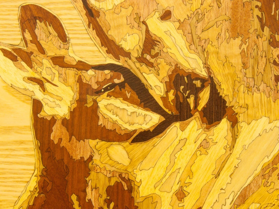 Canguro fauna madera mosaico imagen naturaleza salvaje eco regalo incrustación panel enmarcado Foto 2 de 4