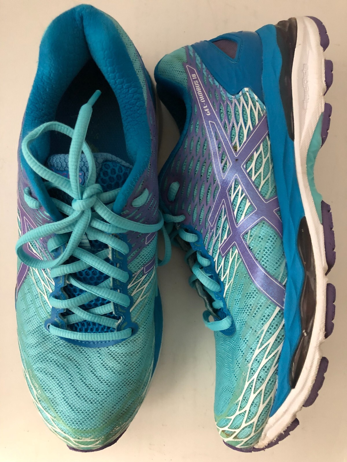 Asics Gel Nimbus 18 Running Shoes Womens Size 1/2 T650N Blue