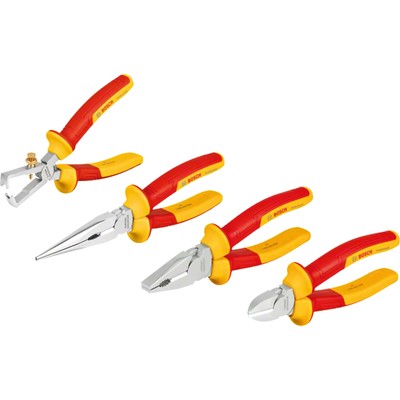 Bosch Professional VDE Zangen-Set Professional, 4-teilig, rot