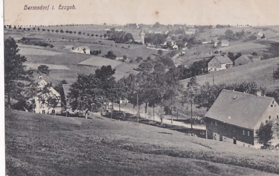 WK 1 1918 Deutsches-Reich Feldpost Hermsdorf Erzgebirge Stadtbild Panorama !!! - Bild 1 von 2