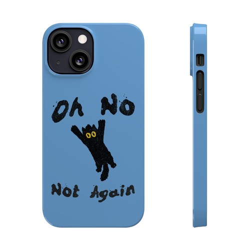 Oh No Not Again Falling Panicky Black Cat Slim Phone Cases for iPhone 7-16 - Picture 38 of 82