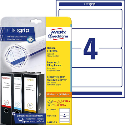 Avery Zweckform L4761-25 Ordnerrücken Etiketten (A4, 120 Rückenschilder) OVP