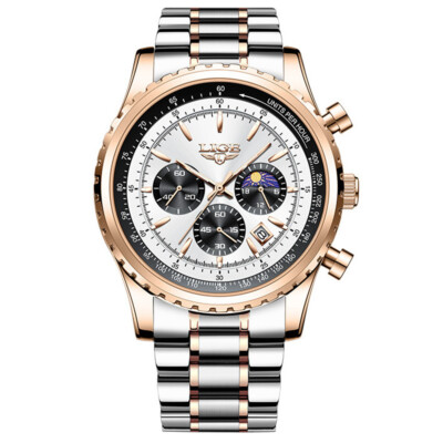 LIGE Men Watch Chronograph Multifunction Wristwatch Luminous Male Steel Watches