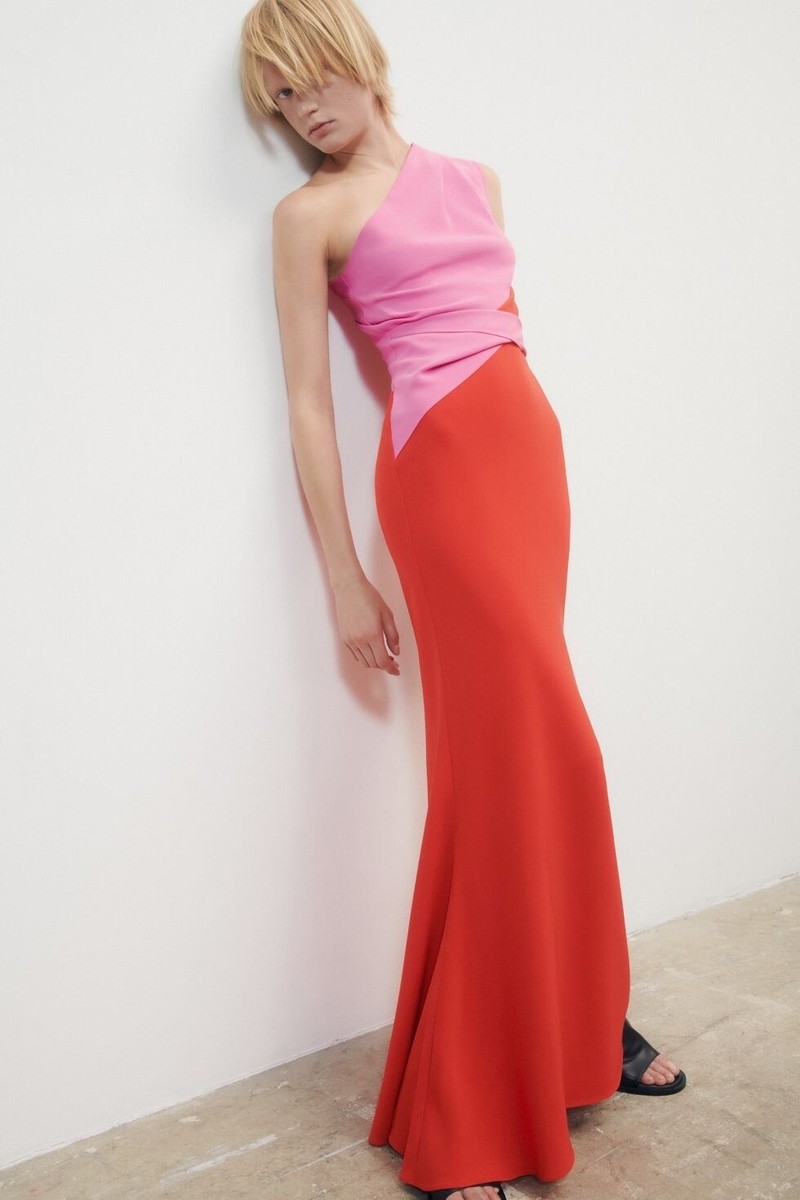 Roland Mouret asymmetric stretch-cady maxi dress UK 14, US