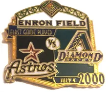 Diamondbacks Pin Inaugural Game Pin versus Astros at Enron Field MLB Baseball 