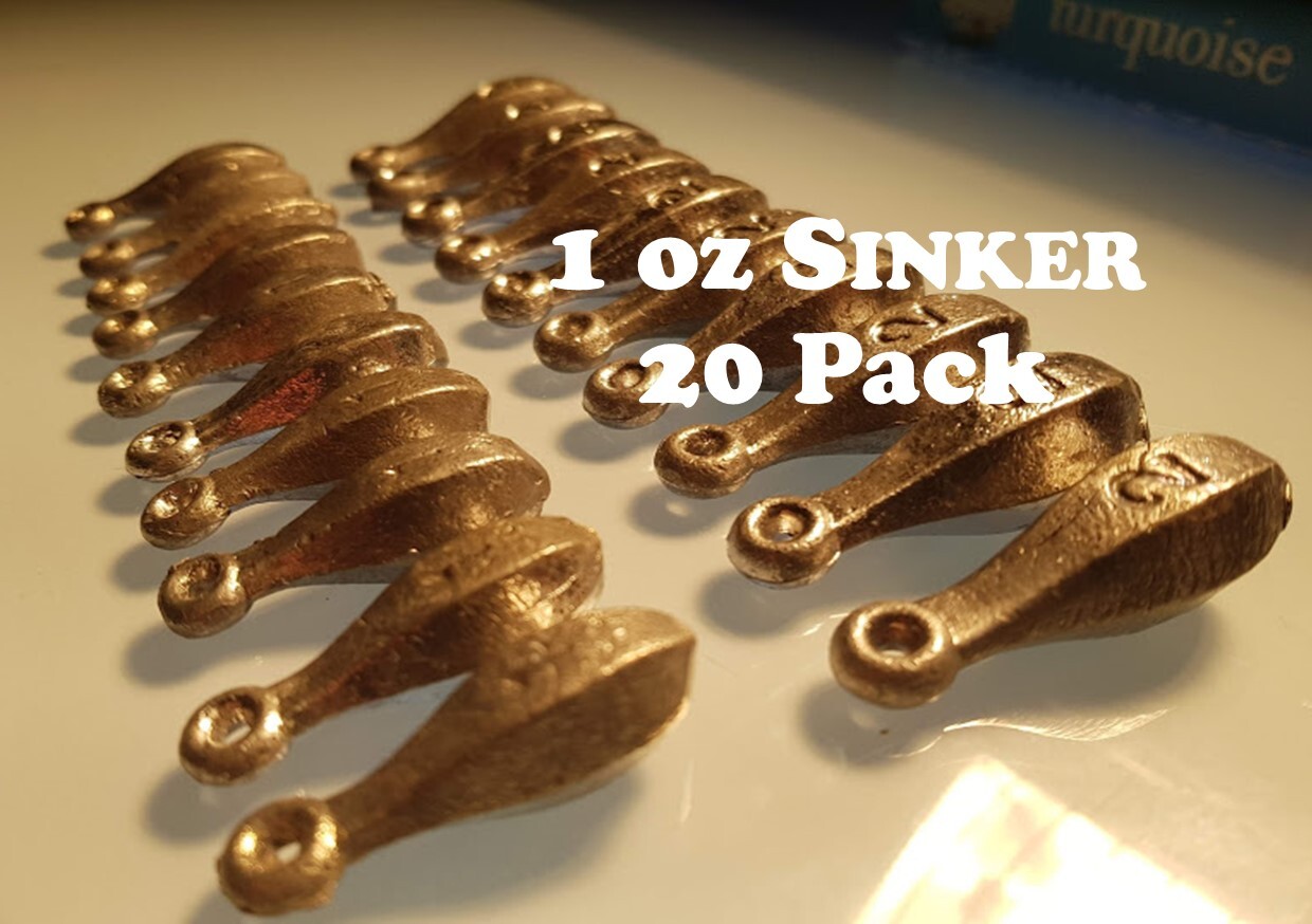 Fishing Sinkers, Bulk buy 1oz, 2oz 3oz (20 PACK) of Deep Sea Fishing