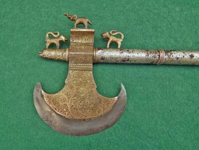 Antique Indo Persian Indian Axe In Silver Islamic Mughal India to