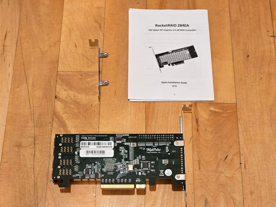 HIGHPOINT ROCKETRAID 2840A 16 PORT PCI-E 3.0 x8 SATA SAS 6Gb/s RAID HBA - Image 2 of 3