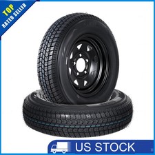 2 Pcs St17580d13 Trailer Tires With Rims 17580 D 13 Lrc 5 Lug On 4.5 6pr 13 2 Pcs St17580d13 Trailer Tires With Rims 17580 D 13 Lrc 5 Lug On 4.5 6pr 13