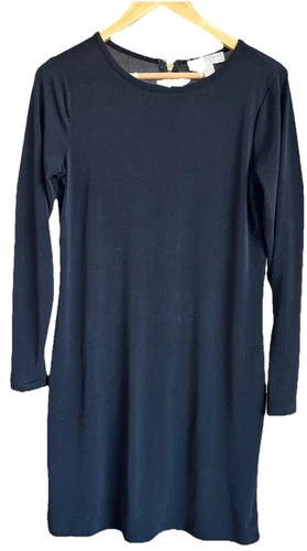 Abito basic Michael Kors taglia small nero schiena oro cerniera manica lunga donna S