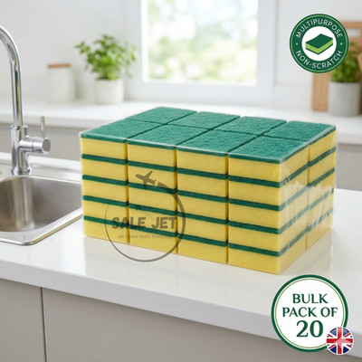 20 x Schwammscheuer Küche Abwaschpads Scheuerschwamm Reinigungspaket UK