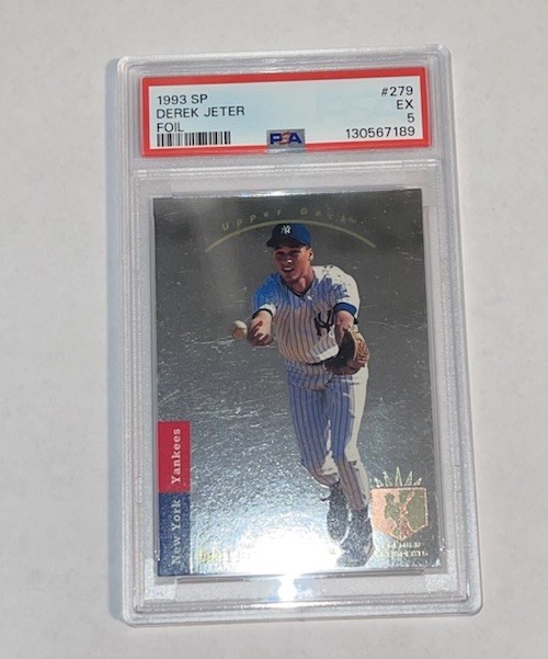 DEREK JETER ROOKIE 1993 UD SP PREMIER PROSPECTS FOIL #279 ( RC ) PSA GRADED EX 5 view 1