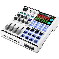 Gaming Audio Mixer, Sound Card With 48V Phantom Power, Bluetooth/6.35mm/3.5mm...