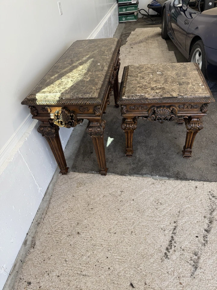 Juego de consola y mesa auxiliar Best Master tradicional de madera maciza sintética de cerezo Foto 2 de 4