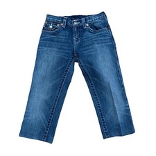 True Religion Jack Jeans Inseam 18" Boys Size 14 Blue Denim Horseshoe Pockets