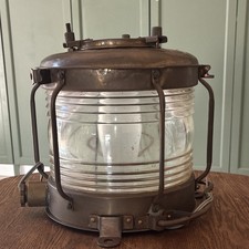 Ancien feu de navigation maritime japonais Nippon Sento – laiton & verre – 1980