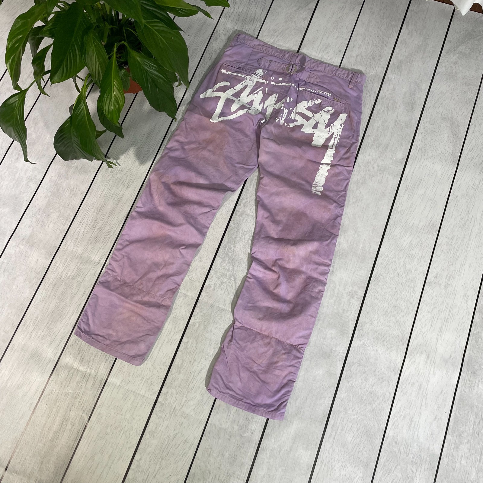 Custom Reworked Stussy Pants – Unique Artistic Finish alt rare y2k streetwear thumbnail 6