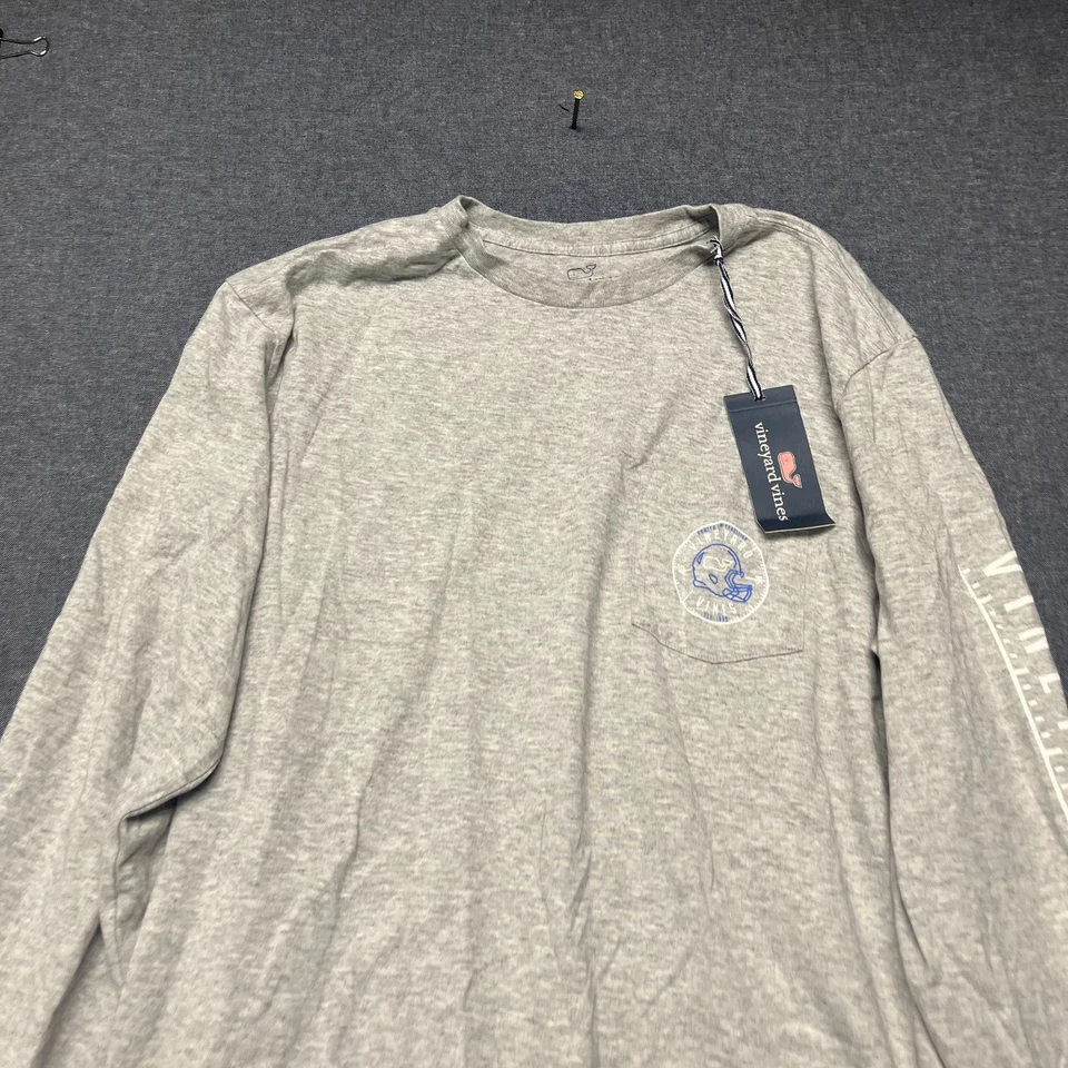 Camisa para hombre Vineyard Vines talla M gris jaspeado manga larga bolsillo algodón Foto 2 de 4