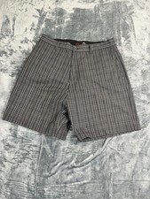 Burnside Mens Gray Plaid Flat Front Shorts 34