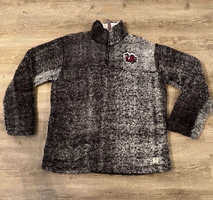 Pressbox South Carolina Gamecocks Women's Medium 1/4 Zip Pullover Faux Fur NCAA
