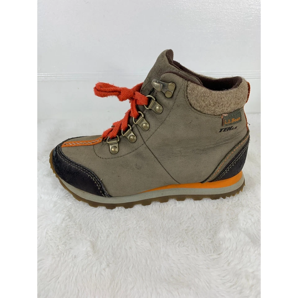 LL Bean Kid’s Tek 2.5 Primaloft Brown Leather Hiking Boots Size 1 - Image 4 of 4