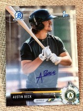 2017 Bowman Chrome 1st IMAGE VARATION PROSPECT ROOKIE AUTO Austin Beck 86/99