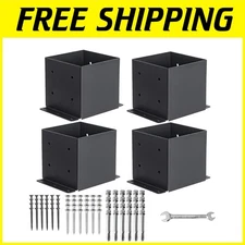 Heavy Duty 6x6 Post Base Kit - 4 Pcs
