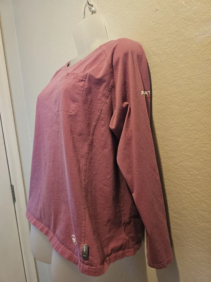 Camisa de Trabajo Ariat Para Mujer FR Elastizada Larga Seeve Azul Gato 2 2112 Talla XL Nueva Foto 3 de 4