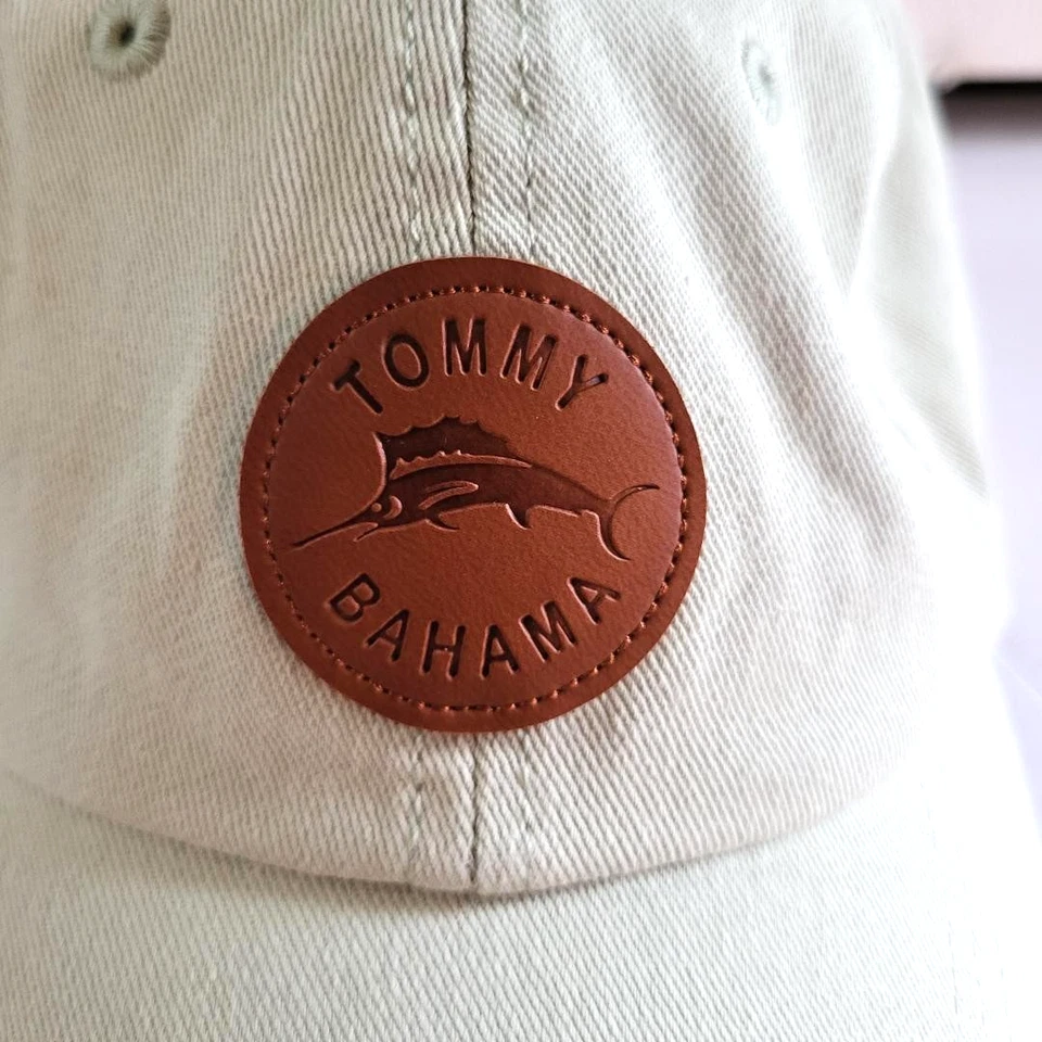 Tommy Bahama Marlin Cap Hat Adjustable Strap Cotton Leather Patch Recipe Inside - Image 2 of 4