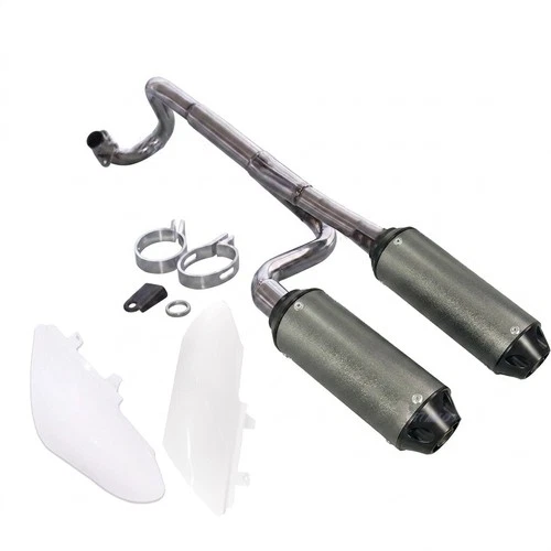 Silver Big Bore Dual Twin Exhaust Muffler CRF50 Type 140/150cc Pitpro Thumpstar