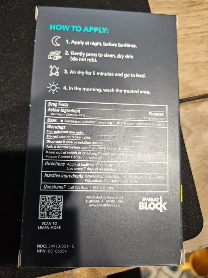 SweatBlock Clinical Strength Antiperspirant Wipes for Men and Women Excessive... - Image 3 of 3