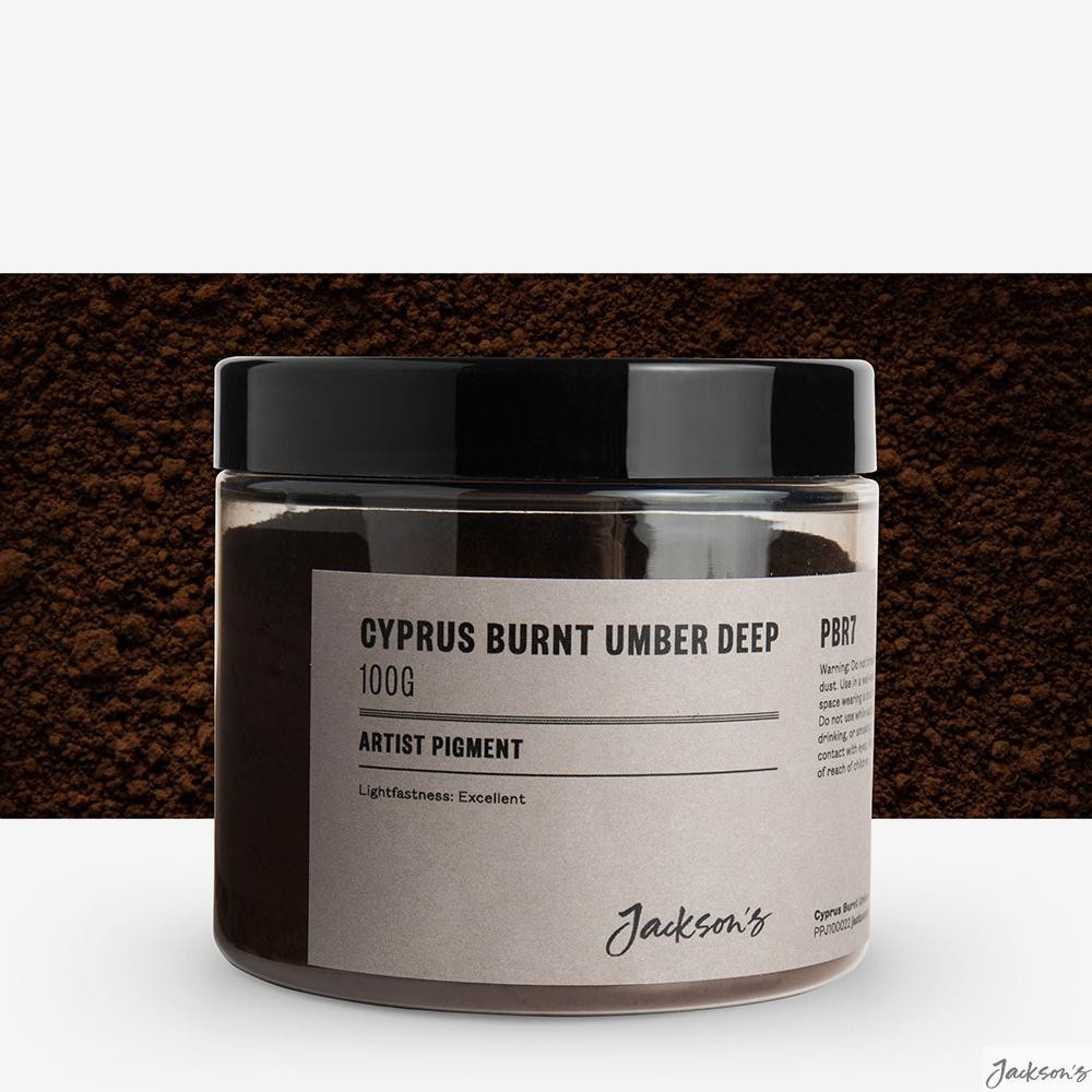 Jackson's : Artist Pigment : Cyprus Burnt Umber Deep PBr7 : 100g (in 200ml Ja...