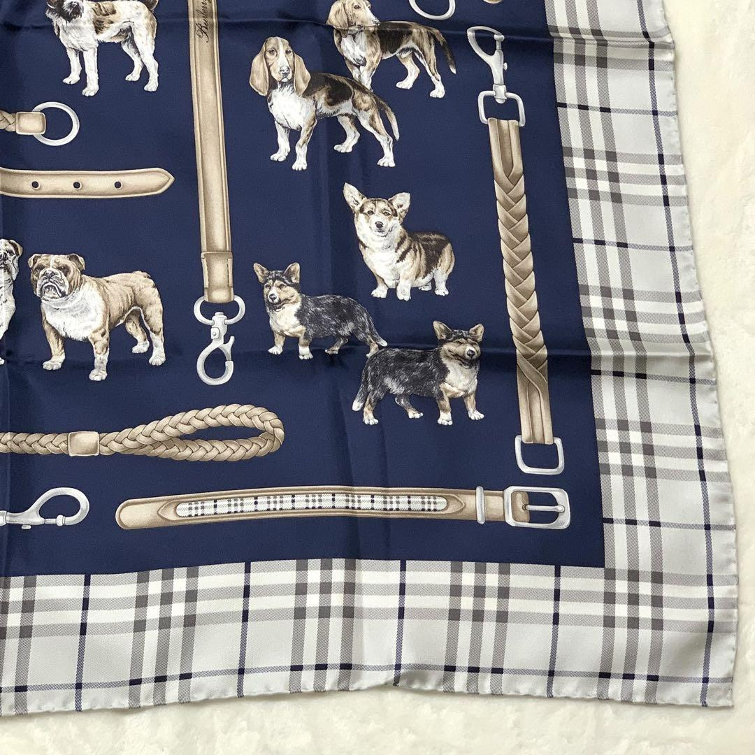 Vintage Burberry Silk Scarf Made in Italy Dog Design 85x85cm Vintage Burberry Silk Scarf Made in Italy Dog Design 85x85cm