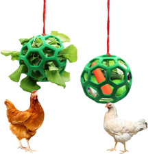 2 PCS Chicken Treat Ball Toy, Chicken Treat Dispenser Feeder Ball Vegetable Hang