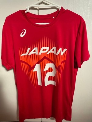 asics Ran Takahashi volleyball Japan official support T-shirt size-L sports Used