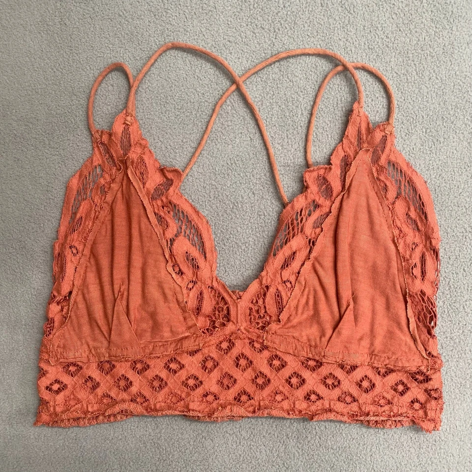 Bralette de encaje Free People Adella para mujer pequeño? Festival de óxido naranja quemado sin tamaño Foto 4 de 4