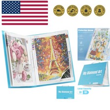 A2 Storage Book for Diamond Art Kits, Diamond Art Portfolio Folder with 30 Po...